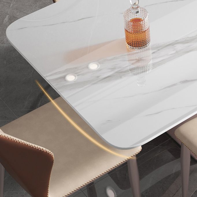 Metal Modern Rectangle Table Sintered Stone Dining Table with Pedestal Base Clearhalo ' dining_table' 'Dining Tables & Seating' 'Dining Tables' 'furn' 'furn_dining_table' 'Furniture' 'furniture_dining_table' 'Kitchen & Dining Furniture' 'kitchen&dining_furn' 'kitchen' 'kitchen_dining_table' 1200x1200_771a95cb-4fef-4ece-b8e4-5fad2475dd22