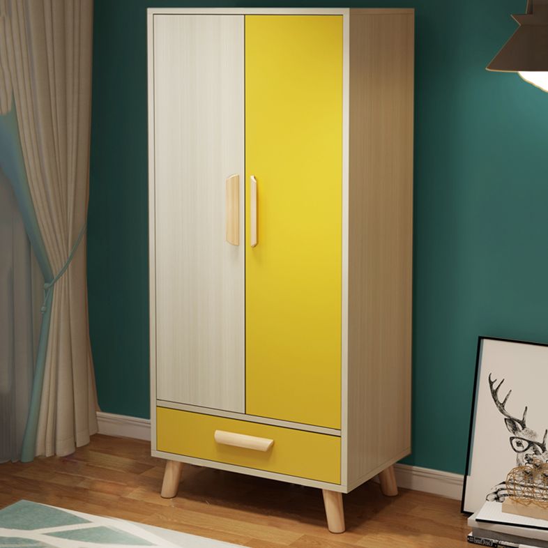 Engineered Wood Armoire for Home Modern Cabinet with Wooden Legs