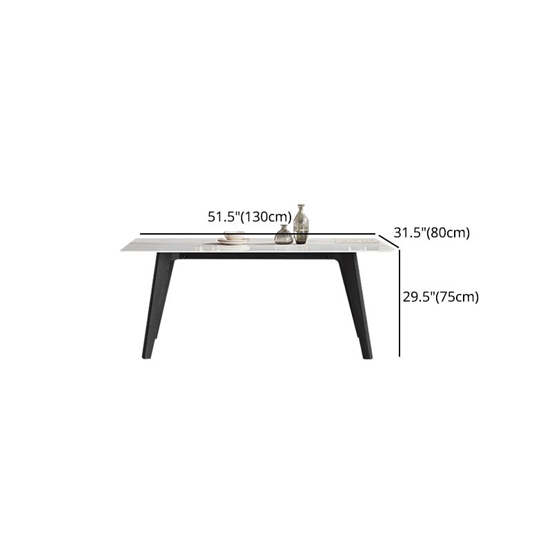 Industrial Stone Top Rectangle Table White and Black Dining Room Table Clearhalo 'Dining Tables & Seating' 'Dining Tables' 'dining_table' 'furn' 'furn_dining_table' 'Furniture' 'Kitchen & Dining Furniture' 1200x1200_771cc1a0-3481-4ecf-a001-ddd28181b9f2