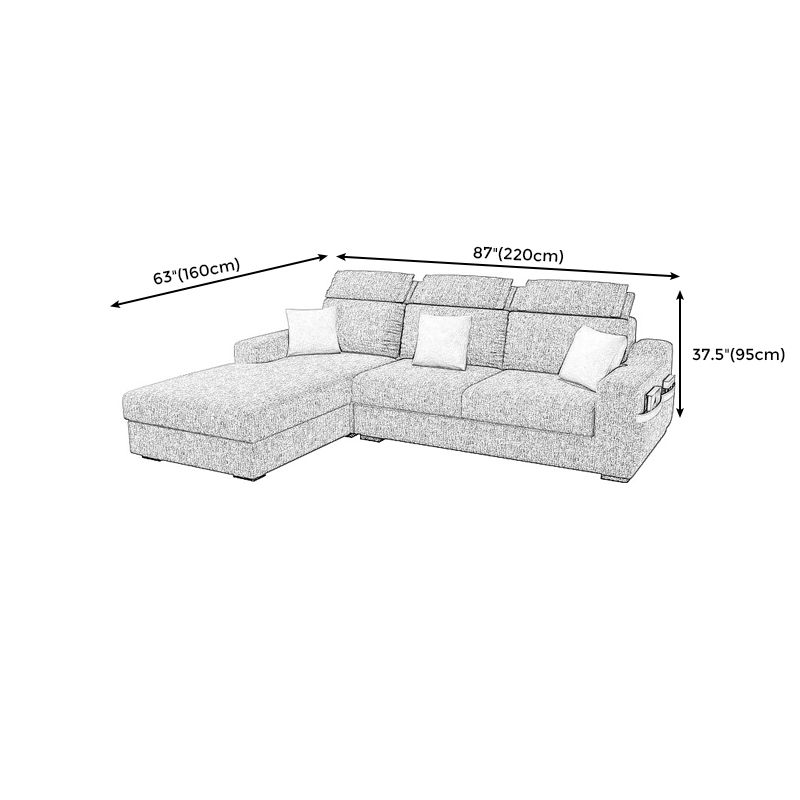 Square Arm Light-grey Cushion Back Modern Living Room Storage Sofa Clearhalo 'furn' 'furn_sectionals' 'Furniture' 'furniture_sectionals' 'kitchen' 'kitchen_sectionals' 'Living Room Furniture' 'Sectionals' 1200x1200_771d470e-8fc3-49d8-8e9c-c758cad9f447