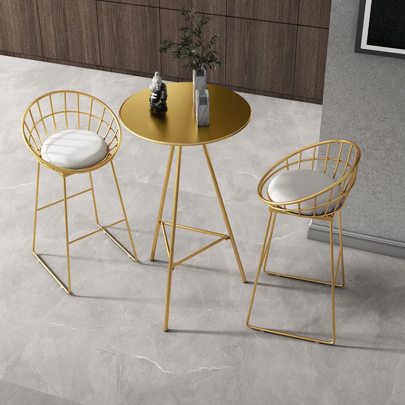 Industrial Round Bar Table Set 1/2/3/4 Pieces Gold Iron Bistro Set with Footrest Clearhalo 'Bar Furniture' 'furn' 'furn_home_bar_bar_sets' 'Furniture' 'Home Bars & Bar Sets' 'home_bar_bar_sets' 'Kitchen & Dining Furniture' 1200x1200_771dfe82-a5b9-4a18-a81e-933cdbb2a7ed