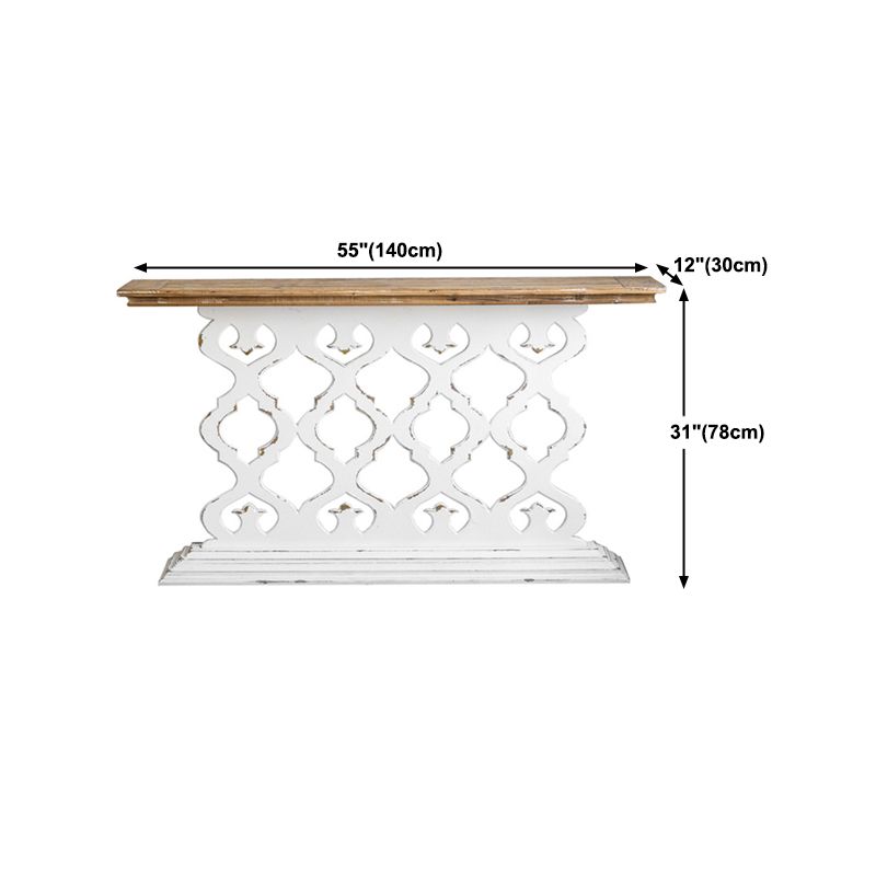 Console di campagna francese Rettangolo piedistagle Console in legno massiccio in difficoltà