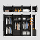 Modern Glass Doors Wardrobe Cabinet Black Bedroom Storage Cabinet