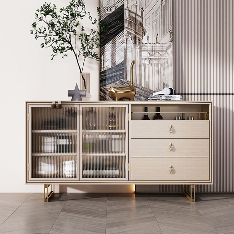 Porte di vetro contemporanea Sideboard a buffet bianco scheda laterale