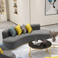 Contemporary Curved Settee Solid Color Tight Back Sofa for Living Room