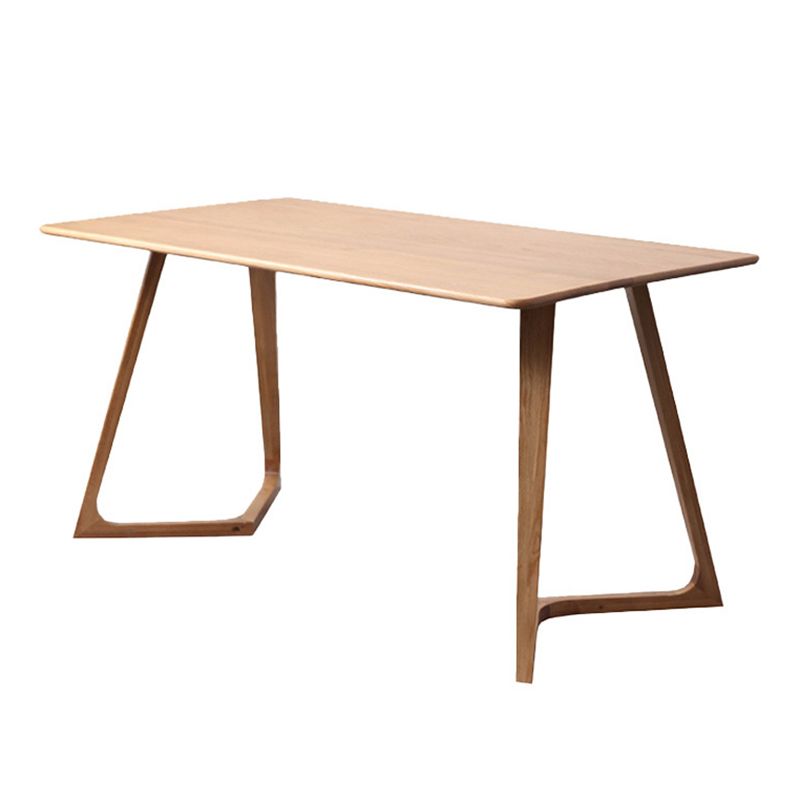 Rectangle White Oak Solid Wood Table Modern Dining Table Double Pedestal for Restaurant Clearhalo ' dining_table' 'Dining Tables & Seating' 'Dining Tables' 'furn' 'furn_dining_table' 'Furniture' 'furniture_dining_table' 'Kitchen & Dining Furniture' 'kitchen&dining_furn' 'kitchen' 'kitchen_dining_table' 1200x1200_77210c6d-ed61-430b-bda8-3f38b1d9e451