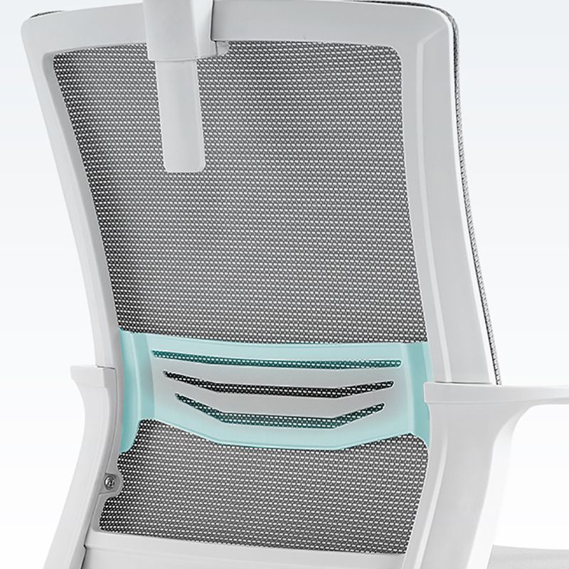 Sedia da scrivania a bracci fissi regolabile sedia girevole altezza del sedile con schiena traspirante