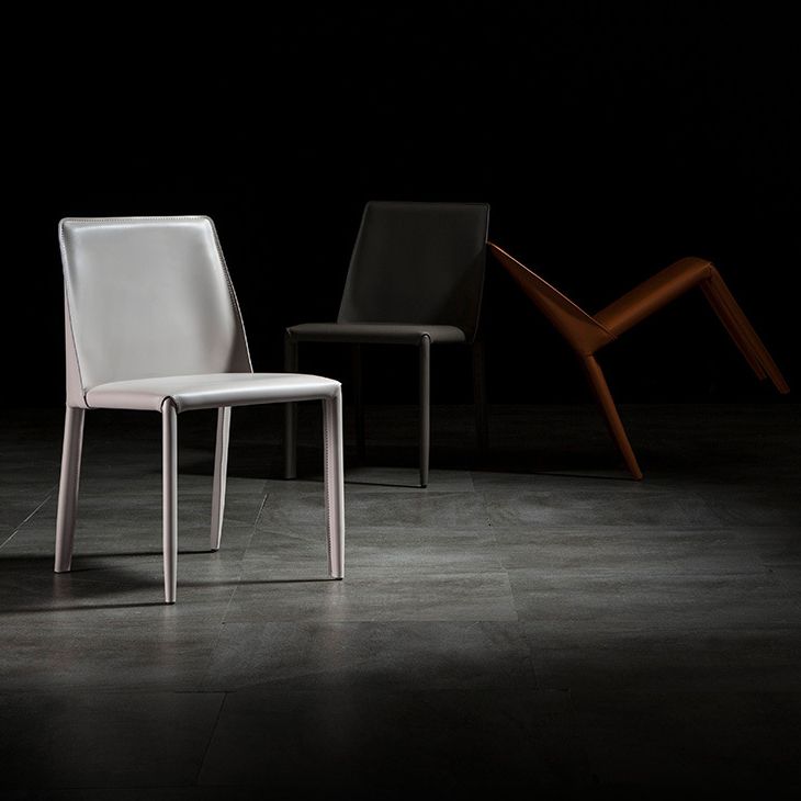 Sedie contemporanee sedie senza braccia per cucina con gambe metalliche