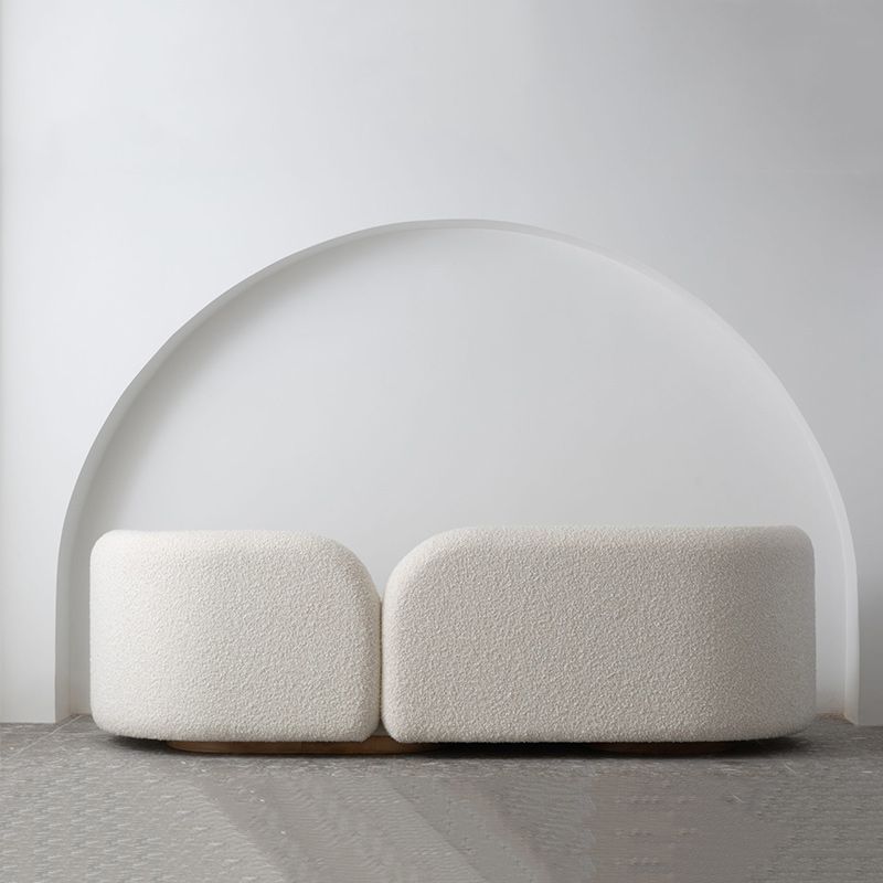 Modern Simple Wool Sofa 2/3-Seater Sloped Arm Sofa with Pillows