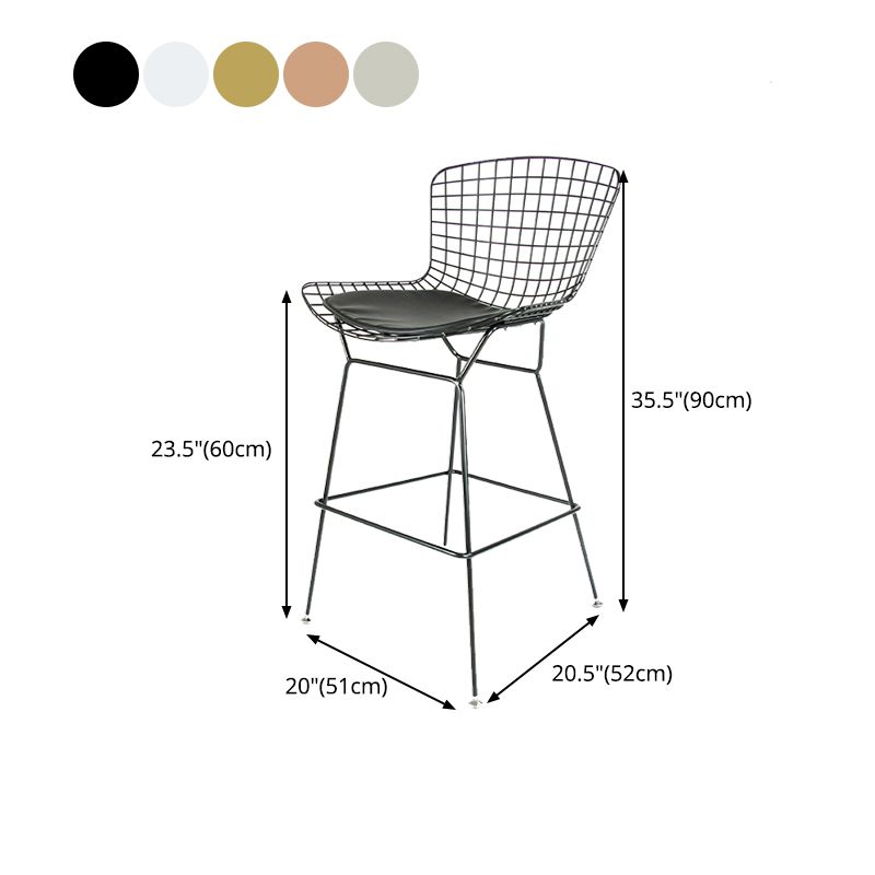 Contemporary Rectangle Bar and Counter Stool Metal Stool with 4 Legs Clearhalo 'Bar Furniture' 'Bar Stools' 'bar_stools' 'furn' 'furn_bar_stools' 'Furniture' 'furniture_bar_stools' 'Kitchen & Dining Furniture' 1200x1200_77250cf8-3539-41b9-af3e-2895189a80c7