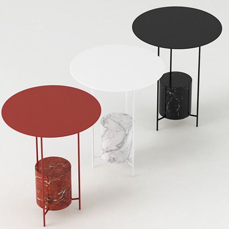 Triple Pin Round Side Table Mid-Century Metal Side End Table