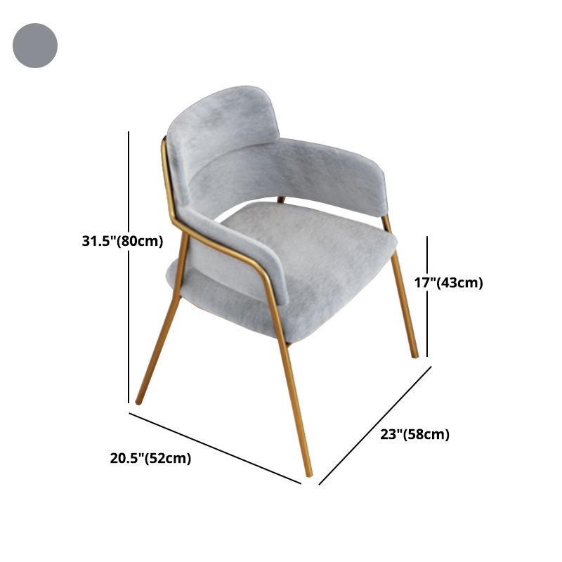 Glam Style Dining Arm Chair Upholstered Open Back Dining Chair for Indoor Clearhalo 'Dining Chairs' 'Dining Tables & Seating' 'dining_chair' 'furn' 'furn_dining_chair' 'Furniture' 'furniture_dining_chair' 'Kitchen & Dining Furniture' 1200x1200_77264668-1c2e-4e9d-8491-8d4cf9a6ff78