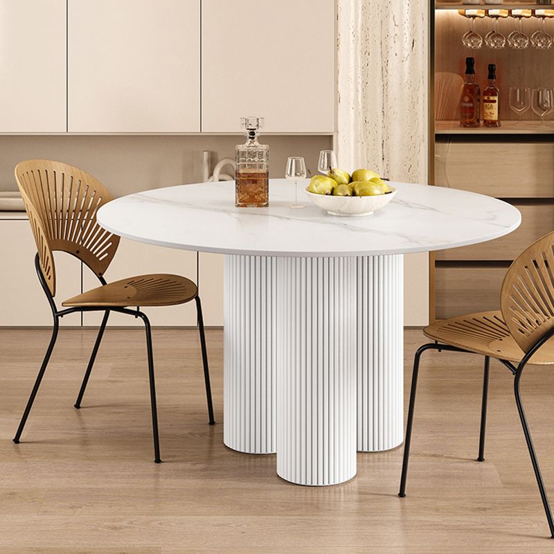 Round Standard Height Dining Table Modern White Wood Dining Site Table Clearhalo 'Dining Tables & Seating' 'Dining Tables' 'dining_table' 'furn' 'furn_dining_table' 'Furniture' 'furniture_dining_table' 'Kitchen & Dining Furniture' 'kitchen' 'kitchen_dining_table' 1200x1200_772896d1-c0f4-432e-ae58-3bd72c9de7c7