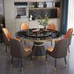 Marble Dining Table Contemporary Style Single Pedestal Base Table for Dining Room Clearhalo ' dining_table' 'Dining Tables & Seating' 'Dining Tables' 'furn' 'furn_dining_table' 'Furniture' 'furniture_dining_table' 'Kitchen & Dining Furniture' 'kitchen&dining_furn' 'kitchen' 'kitchen_dining_table' 1200x1200_7728a704-6102-4605-b887-1aba0b6e762e