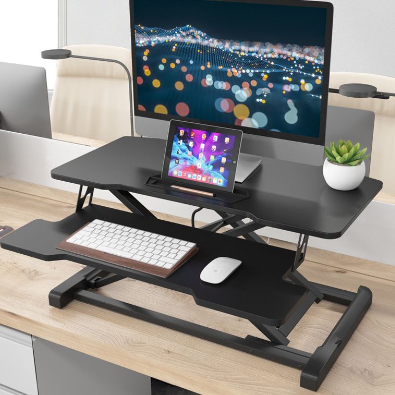 Folding Rectangular Shaped Office Laptop Table Wood in Black/White/Grey Clearhalo 'furn' 'furn_office_desk' 'Furniture' 'Office Desks' 'Office Furniture' 'office_desk' 1200x1200_772985ef-8319-4f17-93ee-845c04b2b919