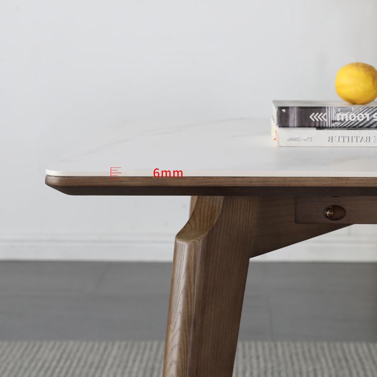 Mid-Century White Standard Dining Table Sintered Stone Rectangle Dining Table for Kitchen Clearhalo ' dining_table' 'Dining Tables & Seating' 'Dining Tables' 'furn' 'furn_dining_table' 'Furniture' 'furniture_dining_table' 'Kitchen & Dining Furniture' 'kitchen&dining_furn' 'kitchen' 'kitchen_dining_table' 1200x1200_7729ade7-c66e-4114-b378-a4f1726d970b