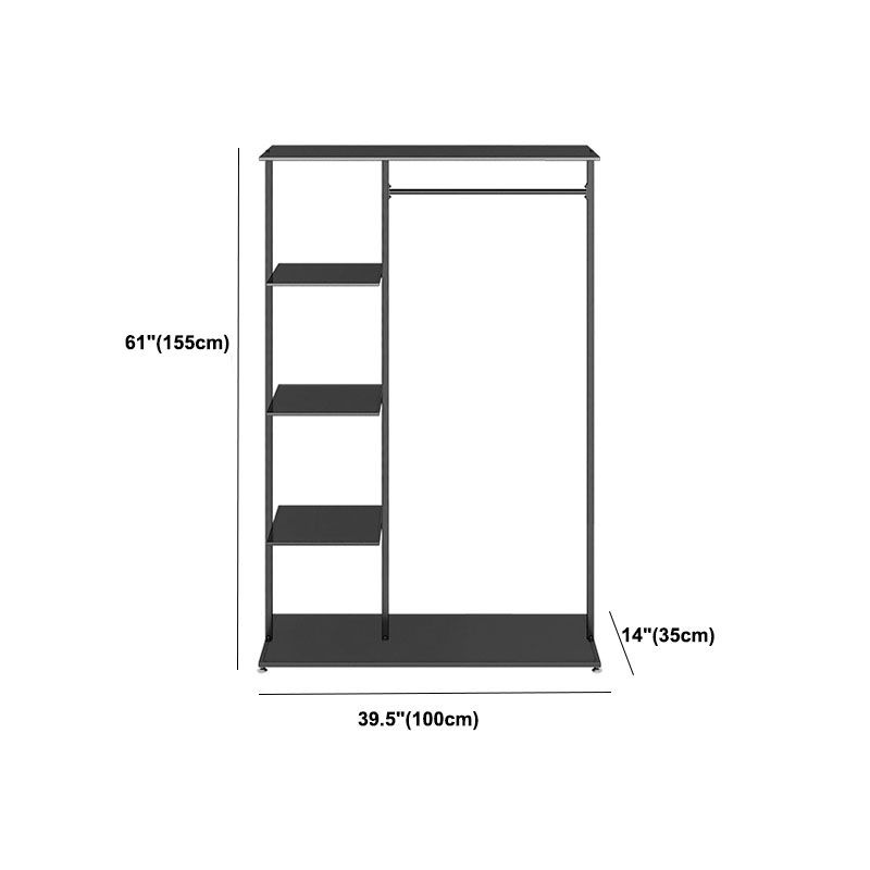 Contemporary Hall Stand with Clothes Rail Storage Shelves Coat Hanger Clearhalo 'Entry & Mudroom Furniture' 'furn' 'furn_hall_tree_coat_racks' 'Furniture' 'Hall Trees & Coat Racks' 'hall_tree_coat_racks' 1200x1200_772a2fe2-987d-46e7-ac10-e91f174d2d85