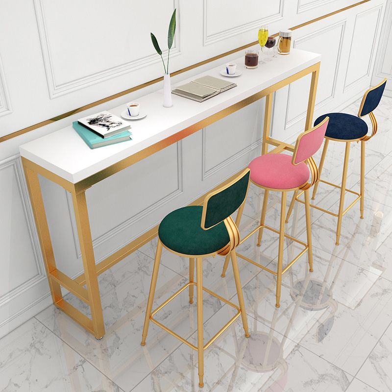 Table de bistro à hauteur de bar Glam avec plateau en bois massif pour utilisation en terrasse