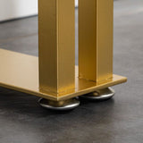 Evento di slitta da rettangolo interno e tavolo da cocktail glam in pietra e tavolino in metallo