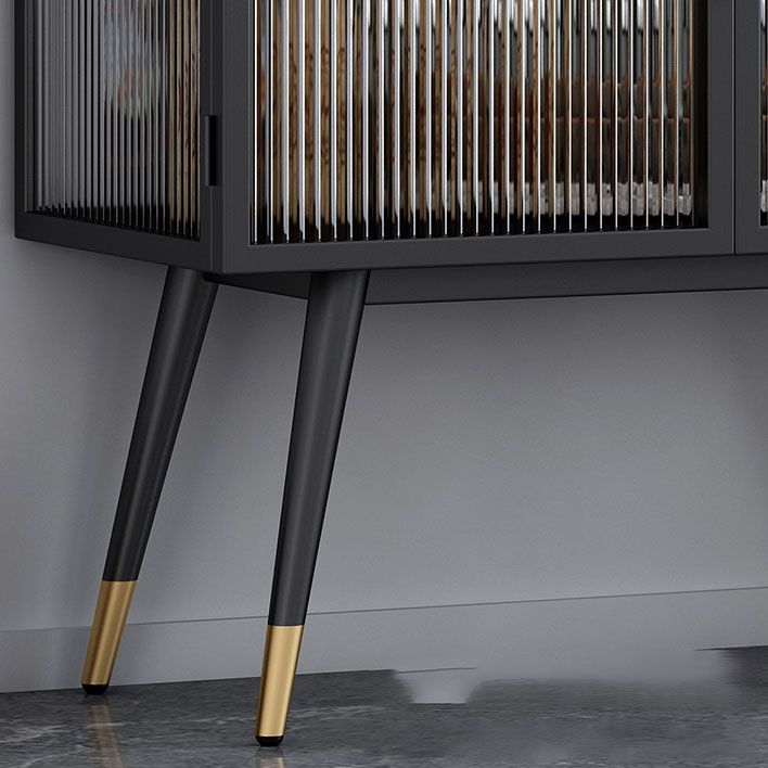 Matte Finish Glam Dining Server Kitchen Sideboard with Glass Doors Clearhalo 'buffet_sideboard' 'Buffets & Sideboards' 'furn' 'furn_buffet_sideboard' 'Furniture' 'Kitchen & Dining Furniture' 1200x1200_772f81fa-e832-4fd3-ac41-90cafd50b58b