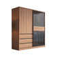 Glass and Wood Wardrobe Cabinet Brown Wardrobe Armoire with Garment Rod Clearhalo 'Armoires & Wardrobes' 'armoires_wardrobes' 'Bedroom Furniture' 'furn' 'furn_armoires_wardrobes' 'Furniture' 1200x1200_772fdce1-3c6c-41f4-9c82-7a145b305503
