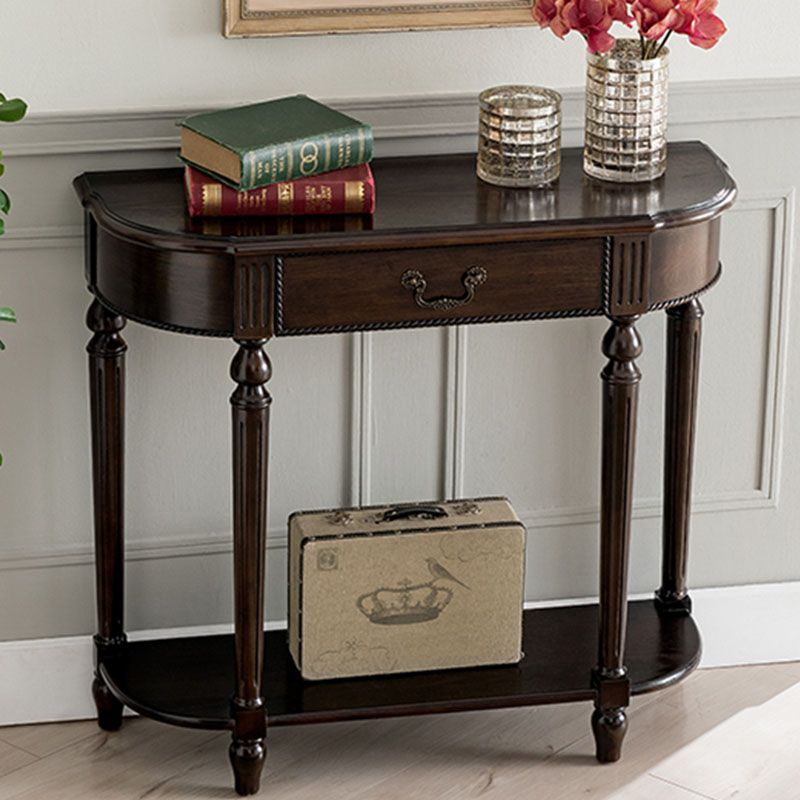 Tavolo di divano console mezzaluna moderna di metà secolo Tavolo di accento per console in legno per Hall