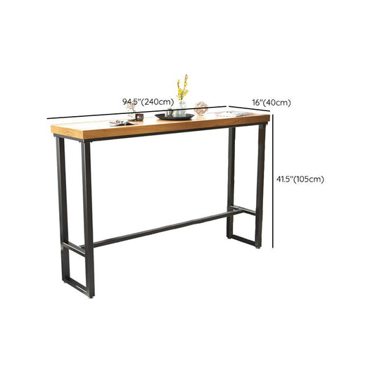 Industrial Rectangle Bar Table Solid Wood Top Bar Table with Trestle Base Clearhalo 'Bar Furniture' 'Bar Tables' 'bar_tables' 'furn' 'furn_bar_tables' 'Furniture' 'Kitchen & Dining Furniture' 1200x1200_773057af-86db-4913-9dd0-4542ebb004c3