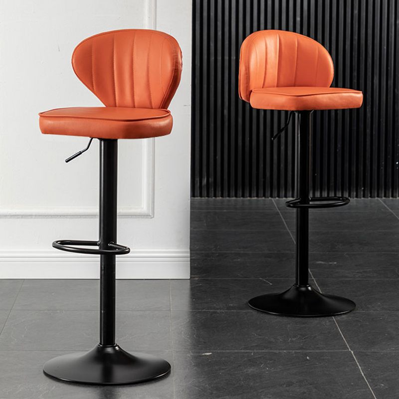 Contemporary Faux Leather Bar Stool Footrest Low Back Adjustable Height Swivel Stool Clearhalo 'Bar Furniture' 'Bar Stools' 'bar_stools' 'furn' 'furn_bar_stools' 'furniture_bar_stools' 'Kitchen & Dining Furniture' 'kitchen&dining_furn' 'kitchen' 'kitchen_furn' Furniture' 1200x1200_773066a2-7863-40d1-b609-ccecb97c5fde