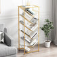 Metal Vertical Geometric Bookcase Contemporary Style Closed Back Shelf Clearhalo 'Bookcases' 'furn' 'furn_bookcases' 'Furniture' 'Office Furniture' 1200x1200_7733c8cb-9ccb-446d-9504-6ecf6a88515b
