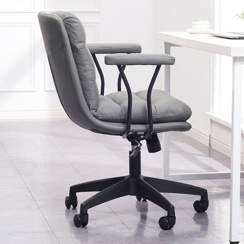 Black Nylon Base Contemporary Office Chair Swivel Computer Desk Chair Clearhalo 'Furniture' 'furniture_office_chair' 'Office Chairs' 'Office Furniture' 'office_chair' 1200x1200_7735ab31-d885-43cf-a36a-d430ad327311