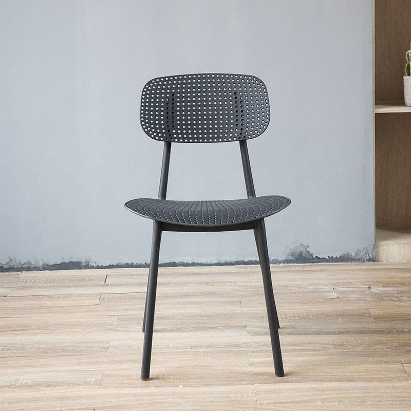 Silla lateral contemporánea silla de comedor de plástico de plástico para comedor