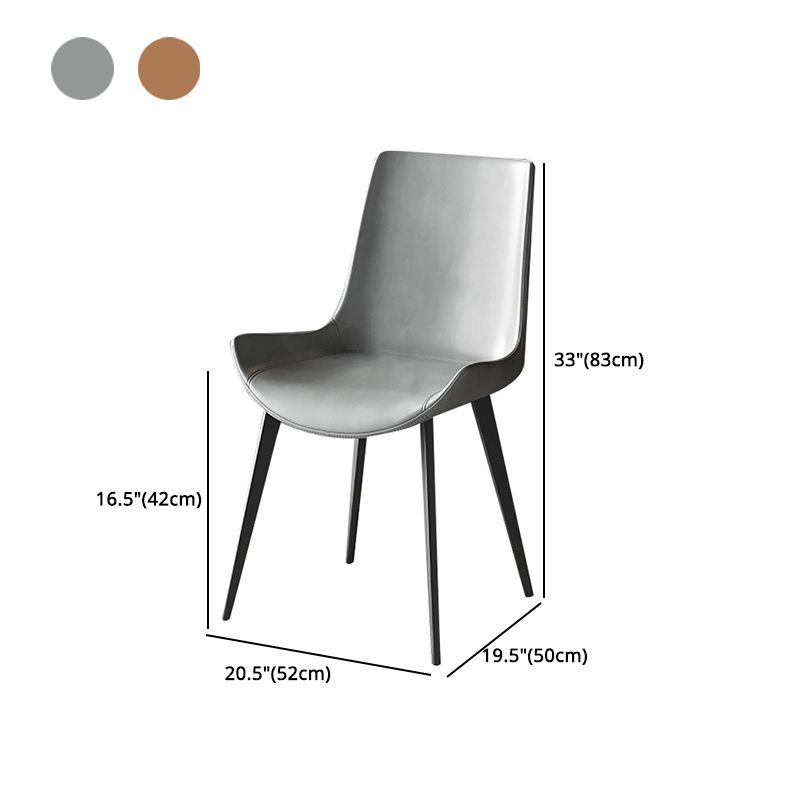 Contemporary Leather Dining Arm Chairs Solid Back Dining Side Chairs (Set of 2) Clearhalo ' kitchen&dining_furn' 'Dining Chairs' 'Dining Tables & Seating' 'dining_chair' 'furn' 'furn_dining_chair' 'Furniture' 'furniture_dining_chair' 'Kitchen & Dining Furniture' 'kitchen' 1200x1200_7736b195-5b69-43eb-9fb2-452030ab1a43