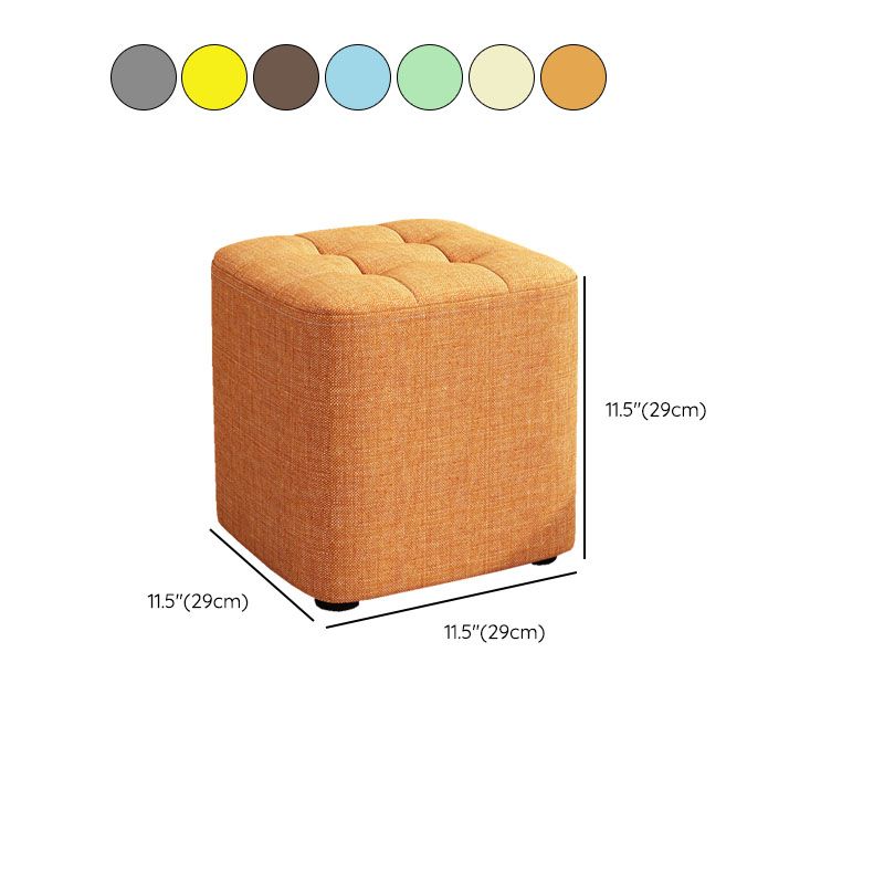 Solid Color Fabric Standard Stool Modern Simple Square Upholstered Stool Clearhalo 'furn' 'furn_ottomans_poufs' 'Furniture' 'Living Room Furniture' 'Ottomans & Poufs' 'ottomans_poufs' 1200x1200_77375ab1-18ad-4cda-af57-a6bc829dbf42