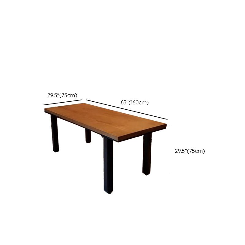 Rectangle 4 Legs Dining Table Industrial Pine Wood Table for Dining Room Clearhalo 'Dining Tables & Seating' 'Dining Tables' 'dining_table' 'furn' 'furn_dining_table' 'Furniture' 'Kitchen & Dining Furniture' 1200x1200_77387380-fd3a-44ed-a7d9-9db4a3fb6e3f