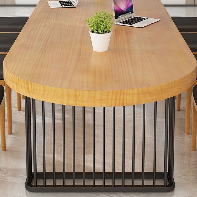 ソリッドウッドオーバルライティングデスクインダストリアルスタイルオフィスライティングデスク