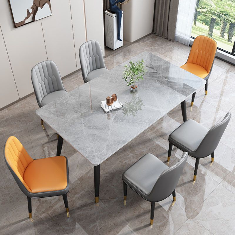 Modern Dining Table Rectangle Sintered Stone Dinner Table for Dining Room Clearhalo 'Dining Tables & Seating' 'Dining Tables' 'dining_table' 'furn' 'furn_dining_table' 'Furniture' 'Kitchen & Dining Furniture' 1200x1200_77394b11-8d1d-4693-b274-9907cfc23541