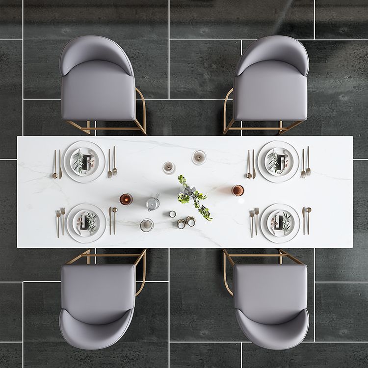 Glam Marble White Counter Height Table Rectangle Indoor Bistro Bar Table Clearhalo 'Bar Furniture' 'Bar Tables' 'bar_tables' 'furn' 'furn_bar_tables' 'Furniture' 'Kitchen & Dining Furniture' 1200x1200_773a0601-584f-42b8-acc1-822d378d77d1