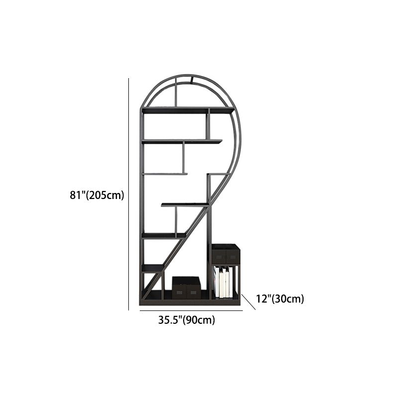 Contemporary Bookcase Open Back Metal Bookshelf for Home Office