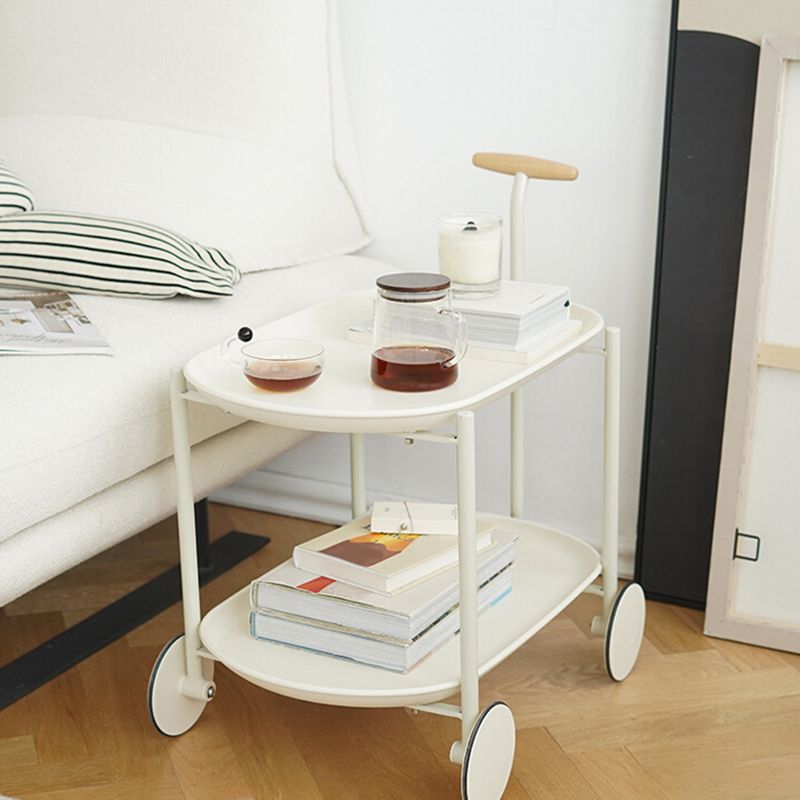 Bandeja elíptica Tabla superior 25.4 "Tabla lateral de 2 niveles de alto con ruedas