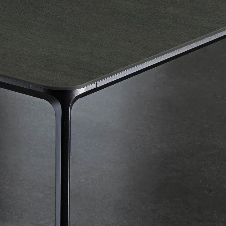 Sintered Stone Dining Table Industrial Style 4 Legs Base Rectangle Table for Home in Black Clearhalo ' dining_table' 'Dining Tables & Seating' 'Dining Tables' 'Furniture' 'furniture_dining_table' 'Kitchen & Dining Furniture' 'kitchen&dining_furn' 'kitchen' 'kitchen_dining_table' 1200x1200_773b0306-75a6-45b8-b2aa-74cb033cb080