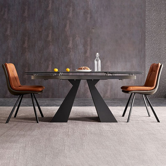 モダンな長方形の焼結石テーブルセット1/3/4/5ピースダイニングセット