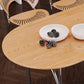 Oval 4 Legs Steel Dining Table Modern Wood Top Chrome Base Dining Site Table