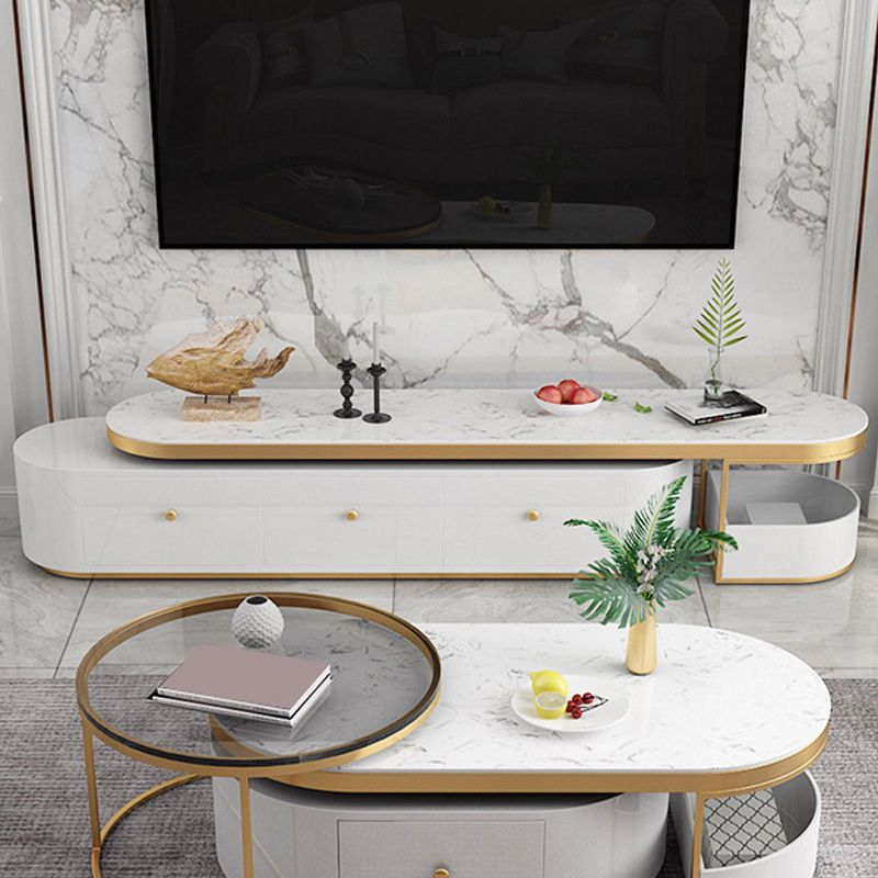 Glam TV Media Stand Enclosed Storage TV Stand Console with Drawers Clearhalo 'furn' 'furn_tv_stands_entertainment_centers' 'Furniture' 'Living Room Furniture' 'TV Stands & Entertainment Centers' 'TV Stands & Media Storage Furniture' 'tv_stands_entertainment_centers' 1200x1200_773c6111-b2a7-407f-aedd-1282a01f1f8b