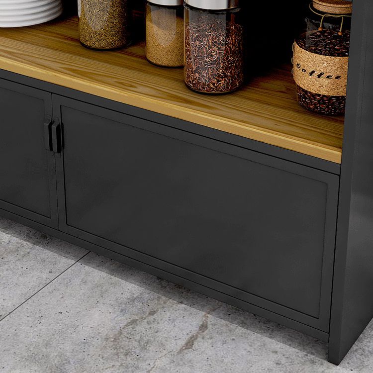 Dining Room Open Storage Buffet Table Modern Wood Sideboard Table with 2 Cabinets Clearhalo 'buffet_sideboard' 'Buffets & Sideboards' 'furn' 'furn_buffet_sideboard' 'Furniture' 'furniture_buffet_sideboard' 'Kitchen & Dining Furniture' 1200x1200_773caed2-47ea-4c08-a24a-5faed3cb5d00