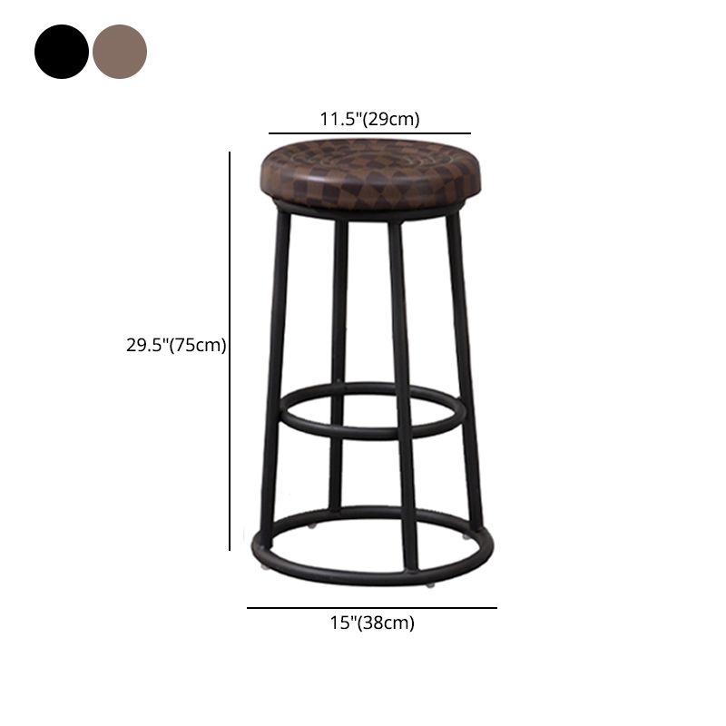 Modern Style Wood Bar Stool with Metal Footrest Round Bar Stool Clearhalo 'Bar Furniture' 'Bar Stools' 'bar_stools' 'furn' 'furn_bar_stools' 'furniture_bar_stools' 'Kitchen & Dining Furniture' 'kitchen&dining_furn' 'kitchen' 'kitchen_furn' Furniture' 1200x1200_773d3f4c-a61d-4eb0-906e-9f8dd5472344