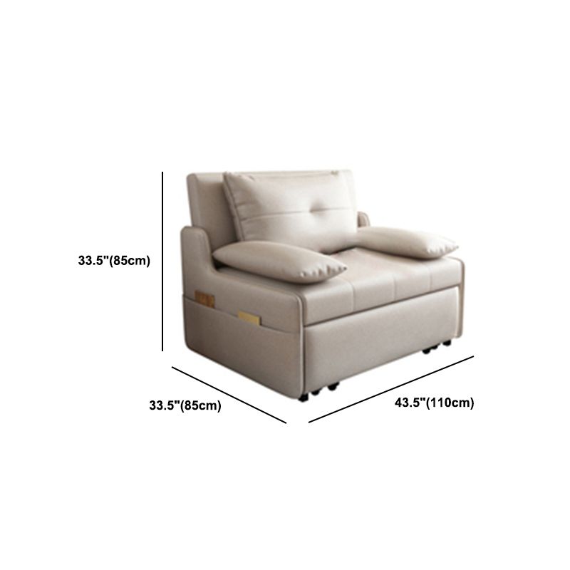 Divano di divano con divano con bidone in cotone contemporaneo convertibile in grigio