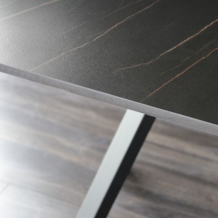 Square Shape Industrial Dining Table Black Fixed Table with Sintered Stone Clearhalo ' dining_table' 'Dining Tables & Seating' 'Dining Tables' 'furn' 'furn_dining_table' 'Furniture' 'furniture_dining_table' 'Kitchen & Dining Furniture' 'kitchen&dining_furn' 'kitchen' 'kitchen_dining_table' 1200x1200_77416644-a9ad-4b1d-9f7a-23939faedd78