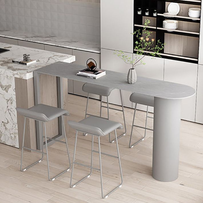 Stone Top Bar Table Traditional Luxury Bar Dining Table with Sled Base Clearhalo 'Bar Furniture' 'Bar Tables' 'bar_tables' 'furn' 'furn_bar_tables' 'Furniture' 'furniture_bar_tables' 'Kitchen & Dining Furniture' 1200x1200_7743d99b-1e4b-4e80-9528-f2520fbdf60e