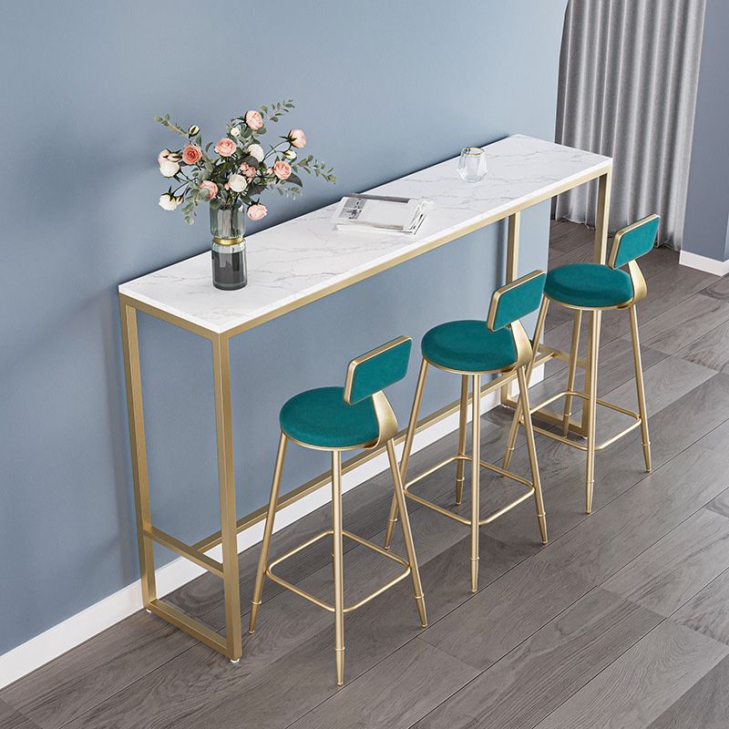 Modern Bar-height Table with Gold Base 41.3-inch Height Table Top Bar Table Clearhalo 'Bar Furniture' 'Bar Tables' 'bar_tables' 'furn' 'furn_bar_tables' 'Furniture' 'Kitchen & Dining Furniture' 1200x1200_77498ea8-fb09-4eb6-9650-0b93566d2444