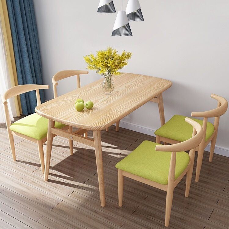 Rectangular Solid Wood Dining Table Modern Furniture with 4 Legs in Matte Finish Clearhalo 'Dining Tables & Seating' 'Dining Tables' 'dining_table' 'furn' 'furn_dining_table' 'Furniture' 'Kitchen & Dining Furniture' 1200x1200_7749c24a-0d27-4ac6-82a6-262c1c413fe4